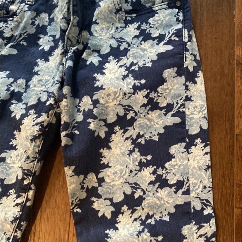 Gap floral printed skinny jeans size 4 - Picture 2 of 4